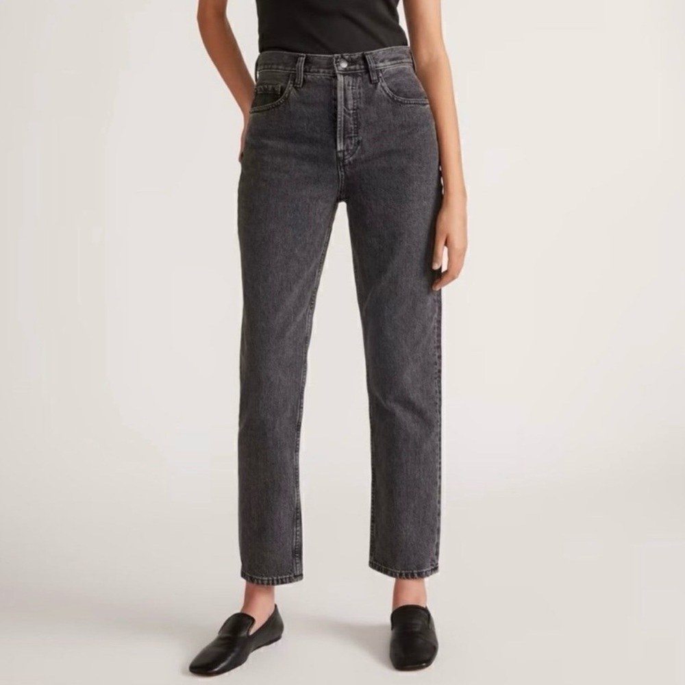EVERLANE | Grayish Black High Rise Slim Straight Denim Jeans Ankle Length Sz. 25